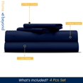 thumbnail image 2 of 600 TC Egyptian Cotton RV King Bed Sheet Set Include's - 21" inch Deep Fitted Sheet | 1 Flat Sheet | 2 Pillowcases | Navy Blue Solid, 2 of 7