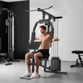 thumbnail image 2 of Soozier Multifunction Home Gym Equipment, Strength Training Workout Station with 100Lbs Weight Stack for Lat Pulldown, Leg Extensions, Preacher Bicep Curls, Triceps Pulldowns, 2 of 9