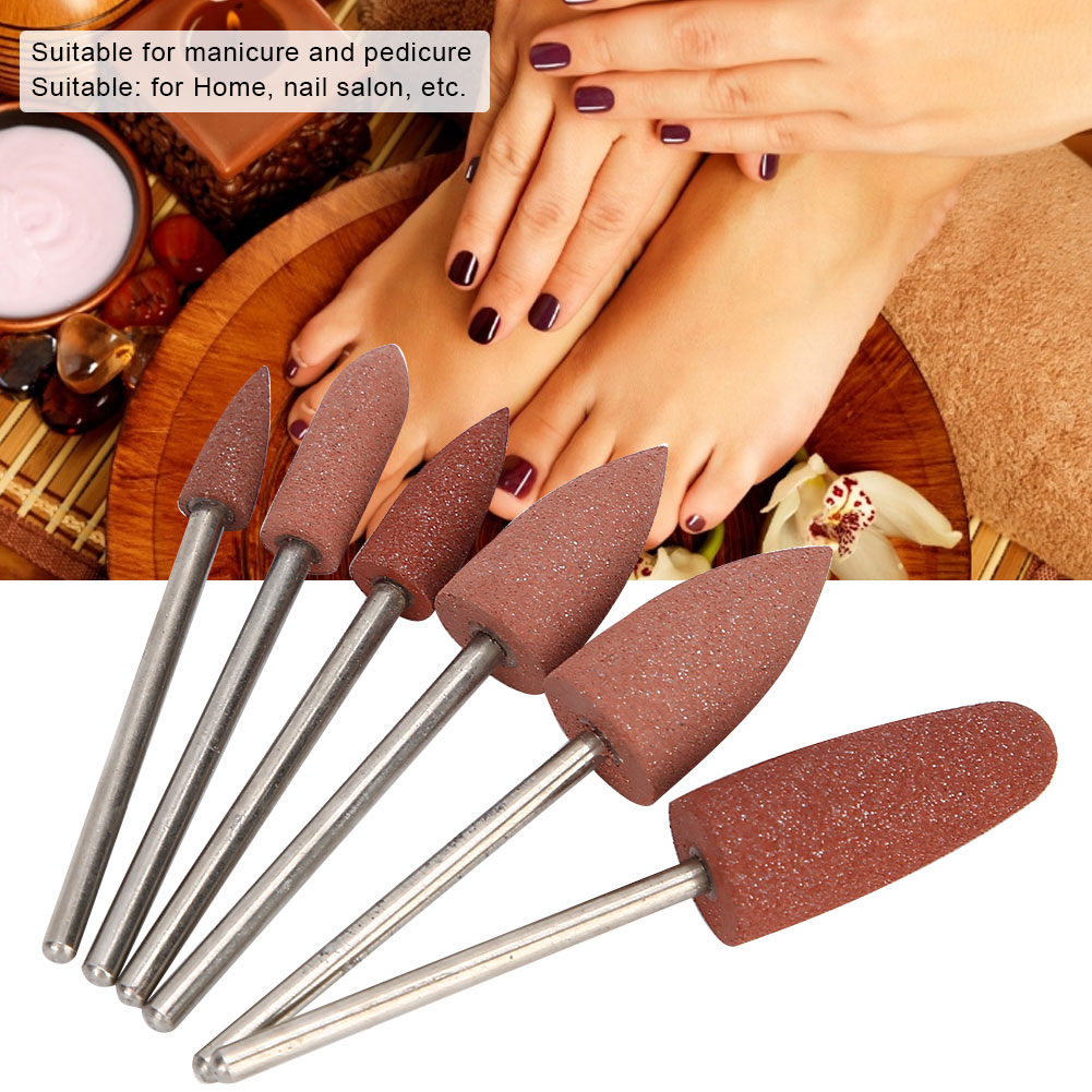 Electric Nail File Replacement Heads, 6pcs Nail Drill Bit Nail Bits For Nail Drill Cuticle Bit For Nail Drill Nail Art Drill Manicure Grinding Head Nail Polishing Bits Accessory
