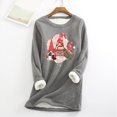 thumbnail image 1 of Chandails en Molleton Mode Femme Noël Imprimé Manches Régulières Hiver Ample Vacances Décontracté Manches Col Rond Chemise Hauts Tenues Filles en Liquidation, 1 of 5
