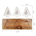 thumbnail image 3 of Holiday Time Cranberry Spice Collection Tree 3-Pack Stoneware Serving Snack Dip Bowls on Wood Tray, 4-Piece, 3 of 8