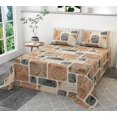 thumbnail image 2 of 100% Pure Cotton Double Bedsheet With 2 Pillow Covers - 90 X 90 Inches, Brown & White | Soft, Breathable & Skin-Friendly Fade Resistant Double Bedsheet, 2 of 5