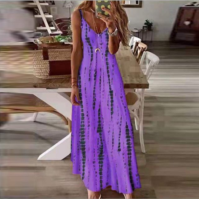 Femmes Été Boho Plage Imprimé Longue Robe Dentelle Épaule Froide Casual Maxi Robe