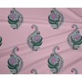 thumbnail image 4 of oneOone Polyester Lycra Fabric Leaves & Floral Block Printed Fabric 1 Yard 56 Inch Wide, 4 of 4