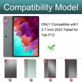thumbnail image 3 of Keyboard Case for Tab P12 12.7inch, Tablet Case with Keyboard, Touchpad Keyboard Case with Pen Holder,  Detachable Keyboard, Ultra Slim Leather Case, TB370FU TB371FC, 3 of 8