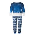 thumbnail image 3 of Family Matching Christmas Pajamas Set   Snowflake Tree Print Long Sleeve Tops Long Pants for Parents Kids, 3 of 7