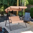 thumbnail image 3 of Costway Patio Loveseat Canopy Swing Glider Hammock Cushioned Steel Frame Outdoor, 3 of 9