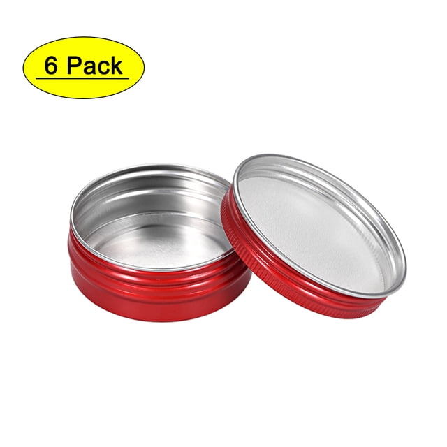 Unique Bargains Boîtes Rondes en Aluminium 1 oz avec Couvercle à Vis en Métal Rouges 30 ml 6 Pcs