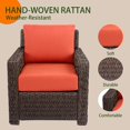 thumbnail image 4 of Krikacy Armchair with Footstool&Storage Side Table,All-Weather Rattan Furniture for Patio Deck, Red, 4 of 6