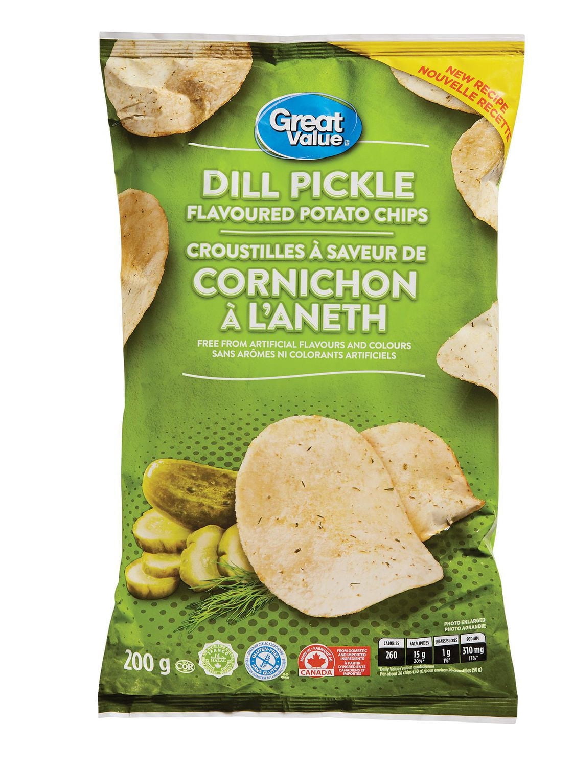 Great Value Dill Pickle Flavoured Potato Chips