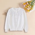 thumbnail image 2 of Zshosam Girls Pretty Cardigans Sweater Girls Cropped Cardigan Sweaters Long Sleeve Cable Knit Button Front Sweater Size 9T 10T,(White 9-10 Years), 2 of 4