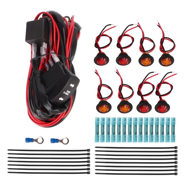 UTV Turn Signal Rocker Switch, GolfCart ATV Street Legal Lighting Kit Turn Signal Flasher Relay Harness Replacement for , Road Legal Kit