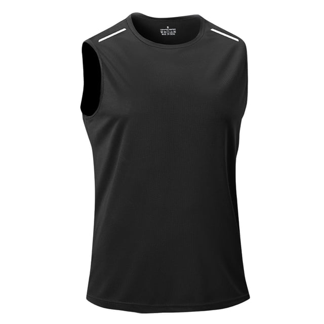 SROBPTY Haut d'Été pour Homme, Chandails Sans Manches pour Hommes, Débardeur Sport Sans Manches Uni à Enfiler à Col Rond pour Homme, Mode Décontractée Noir, P