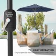 thumbnail image 4 of Outsunny Patio Sun Umbrella, Outdoor Parasol with 6 Ribs, Blue, 4 of 10