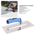 thumbnail image 3 of Notch 4mm Square Notch Trowel Stainless Steel Hand Notch Trowel with Soft Handle for Cement Concrete Masonry Tile Installation, 3 of 7