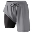 thumbnail image 3 of HXWCHs Short de Bain pour Hommes, Tenue de Plage, Boardshort avec Doublure de Compression Intérieure et Conception avec Poches pour Short de Bain Offrant un Confort à l'Entrejambe et un Tissu à Séchage Rapide S Gris, 3 of 4