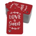 thumbnail image 1 of Inkdotpot 100 Pack Love Is Sweet Wedding Favor Paper Tags Craft Real Silver Foil Hang Tag, 1 of 1