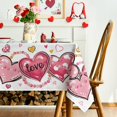 thumbnail image 2 of Valentine''s Day Tablecloth 60×120 Inch Rectangular, Love Hearts Pink Washable Table Cover for Party Picnic Dinner Decor, 2 of 6