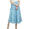 thumbnail image 4 of Phagun Jupe Portefeuille Réversible Bleu Pâle à Imprimé Floral en Coton Longue Jupe Hippie, 4 of 6