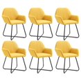 thumbnail image 1 of vidaXL Dining Chairs 6 pcs Yellow Fabric, 1 of 5