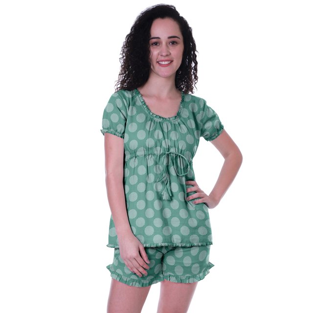 Moomaya Pyjama en Coton pour Femmes, Ensemble de Nuit 2 Pcs avec Shorts, Ensembles de Pyjama avec Shorts