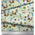 thumbnail image 2 of Soimoi Moss Georgette Fabric Floral,Rat & Cat Cartoon Fabric Prints by Yard 42 Inch Wide, 2 of 3