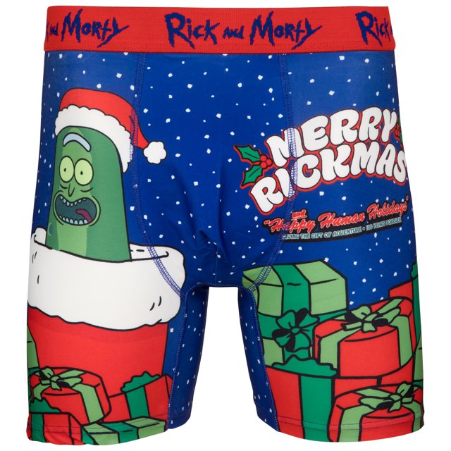 Rick And Morty Joyeux Pickle Rickmas Boxeur Briefs-Medium (32-34)
