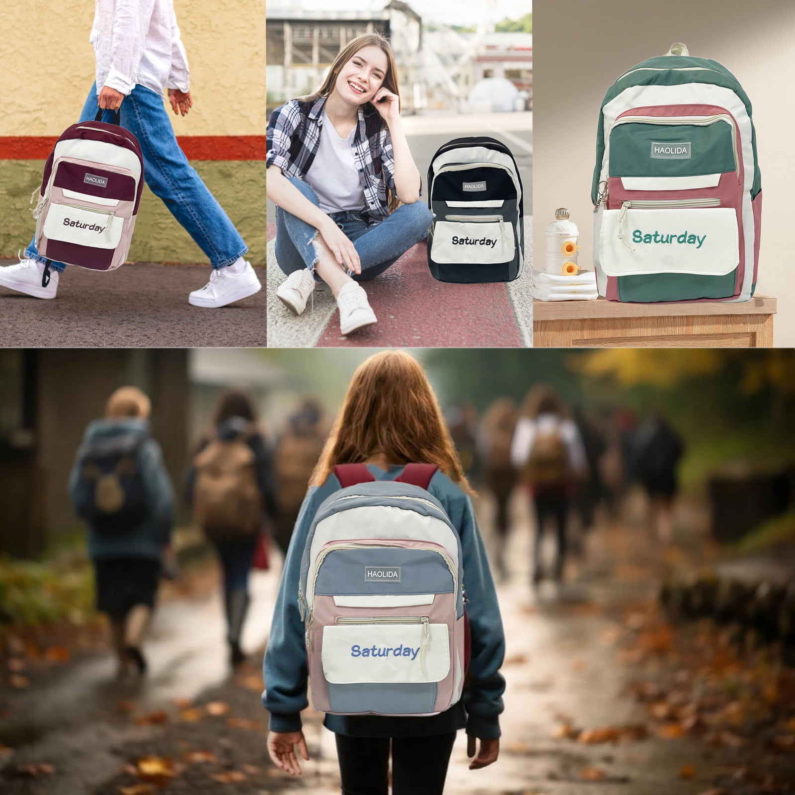 Sentmoon Work Backpack Teen Backpack for School Color Blocking Sports Kids Backpack for Teens Middle School Students Bookbag Computer Bag for School Waterproof Casual Daypack Travel