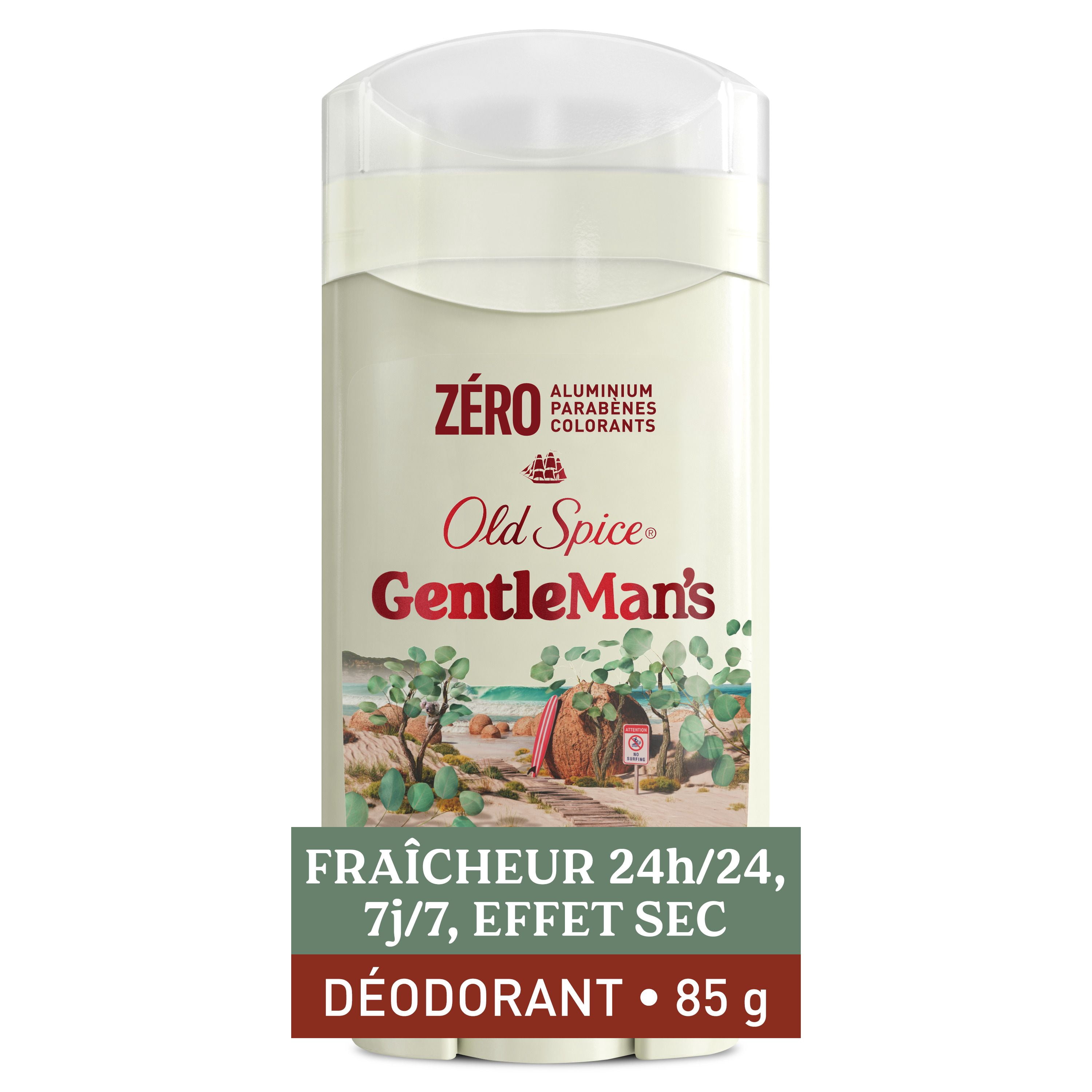 Désodorisant sans aluminium pour hommes Old Spice, Eucalyptus et huile de noix de coco