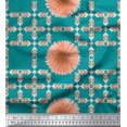 thumbnail image 1 of Soimoi polyester Crepe Fabric Artistic Flower & Arrow African Printed Fabric 1 Yard 52 Inch Wide, 1 of 1
