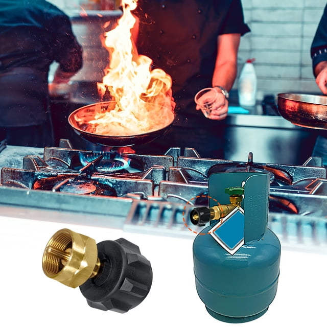 Heliisoer QCC1 Régulateur Réservoir Gaz Propane Adaptateur Convient à Tout Cylindre Jetable de 1 Lb