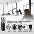 thumbnail image 2 of BM800 Professional Condenser Microphone Podcast Live Broadcast Equipment USB MIC Microfone Set Studio Mic with Arm Stand Music Recording Equipment for Studio Live Recording and Broadcasting, 2 of 7