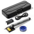 thumbnail image 1 of yeacher Compact USB Soldering Iron Kit with 3-Temp Settings, Type-C Charging, 800mAh Battery, Interchangeable Tips, 300-450℃ Range, Portable for DIY & Repairs (Grey), 1 of 6