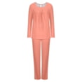 thumbnail image 5 of Tnhcen Ensemble de Pyjama 2 Pcs pour Femmes Ensemble de Détente Col Rond Manches Longues Pantalon Taille avec Poches P-3TG, 5 of 5
