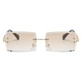 thumbnail image 4 of Esquirla Chic Rectangle Cut Rimless Sunglasses Tinted Lens Eyeglasses Eyewear Shade Brown, 4 of 6