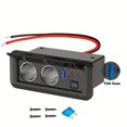 thumbnail image 1 of LEEYNEER Dual Cigarette Lighter Splitter Power Adapter with 3 USB Ports - Fast Charging  12V/24V Compatibility  Fit for Cars  RVs  and Boats - Black Glossy Finish with Mounting Screws and, 1 of 6