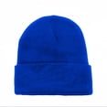 thumbnail image 1 of Bonnet Long à Revers Solide pour Hommes et Femmes (Bleu Royal), 1 of 2