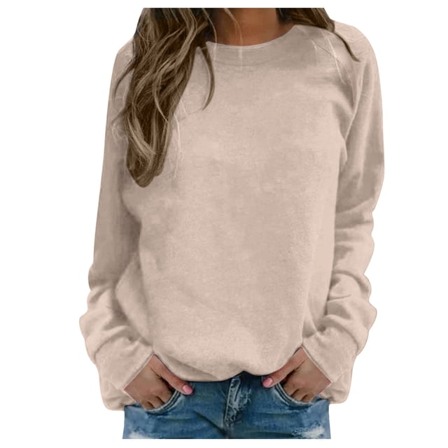 SNKSDGM Chandail pour Femmes Chandail Court Court pour Femmes Chandails pour Femmes Quotidien Maison Extérieur Entraînement Manches Longues T-Shirt Col Rond Haut Chandail Imprimé Blouse de Rue Mode Urbaine TTG