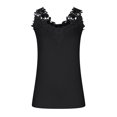 thumbnail image 4 of EGNMCR Camisoles pour Femmes Mode Débardeur d'Été pour Femme à Col en V en Dentelle Patchwork Sans Manches Blouse, 4 of 5