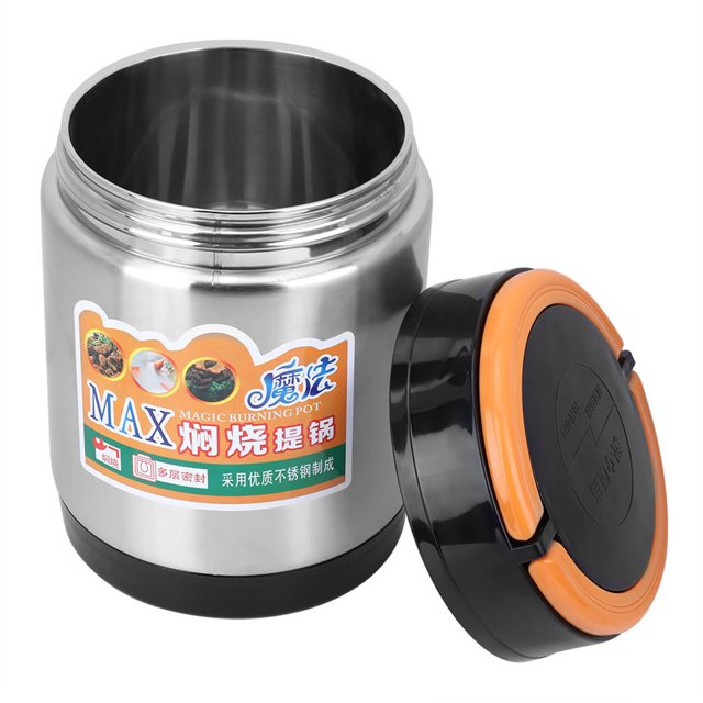Heaveant Thermal Lunch Box, Stainless Steel Three-layer Thermos Food Container Heat Preservation Lunch Box 1800ML