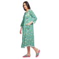 thumbnail image 2 of Moomaya Robe de Nuit Imprimée Longueur Genou en Coton avec Bordure en Dentelle Manches 3/4 pour Femmes, 2 of 5