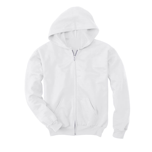 Hanes Comfortblend EcoSmart Chandail à Capuchon à Fermeture Éclair Intégrale pour Enfants, TG, Blanc