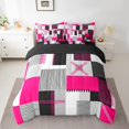 thumbnail image 2 of Erosebridal Geometric Stripe Bedding Queen Size,Rectangle Lines Comforter Sets with Sheets,Patchwork Decor,Reversible,Lightweight,7 Pieces, 2 of 5