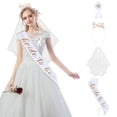 thumbnail image 2 of Bachelorette Party 4-Piece Set for Bride with Headband, Sash, Veil & Badge, 2 of 7