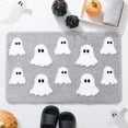 thumbnail image 4 of Halloween Pumpkin Rug Non-Slip Flannel Bath Mat | Soft Polyester Carpet for Doorstep Living Room Bedroom | Stain-Resistant Easy Clean Fall Decor | Gray Pink Black 19.6x31.4in, 4 of 6