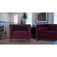 thumbnail image 2 of Jack Tufted Tuxedo Accent Arm Chair Burgundy, 2 of 10
