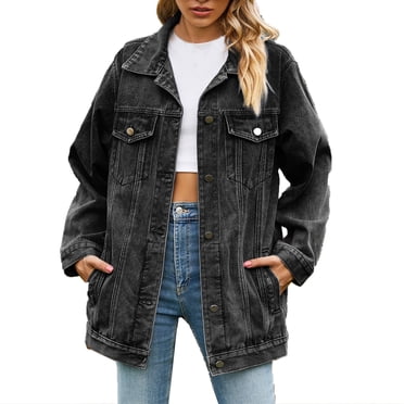 CEHVOM Veste en Denim pour Femmes à Col à Revers Coloré, Coupe Amincissante, Manches, Liquidation