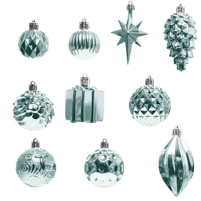 Birdeem 12Pcs Christmas Tree Ornament Pendant Party Supplies Tree Hanging Plastic Ball