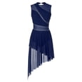 thumbnail image 1 of RUNQHUI Costume de Danse Lyrique pour Femmes Robe de Patinage Sans Manches en Chiffon Fluide Bas Justaucorps Bleu Marine S, 1 of 7