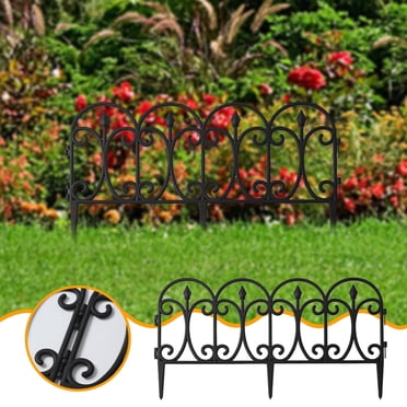 Dvkptbk Garden Fence,Plastic Edgings Garden Picket Fence - Grass Flowerbeds Plant Borders - Decorative Scenery Road Panels - Weather Proof Plastic Garden Fence